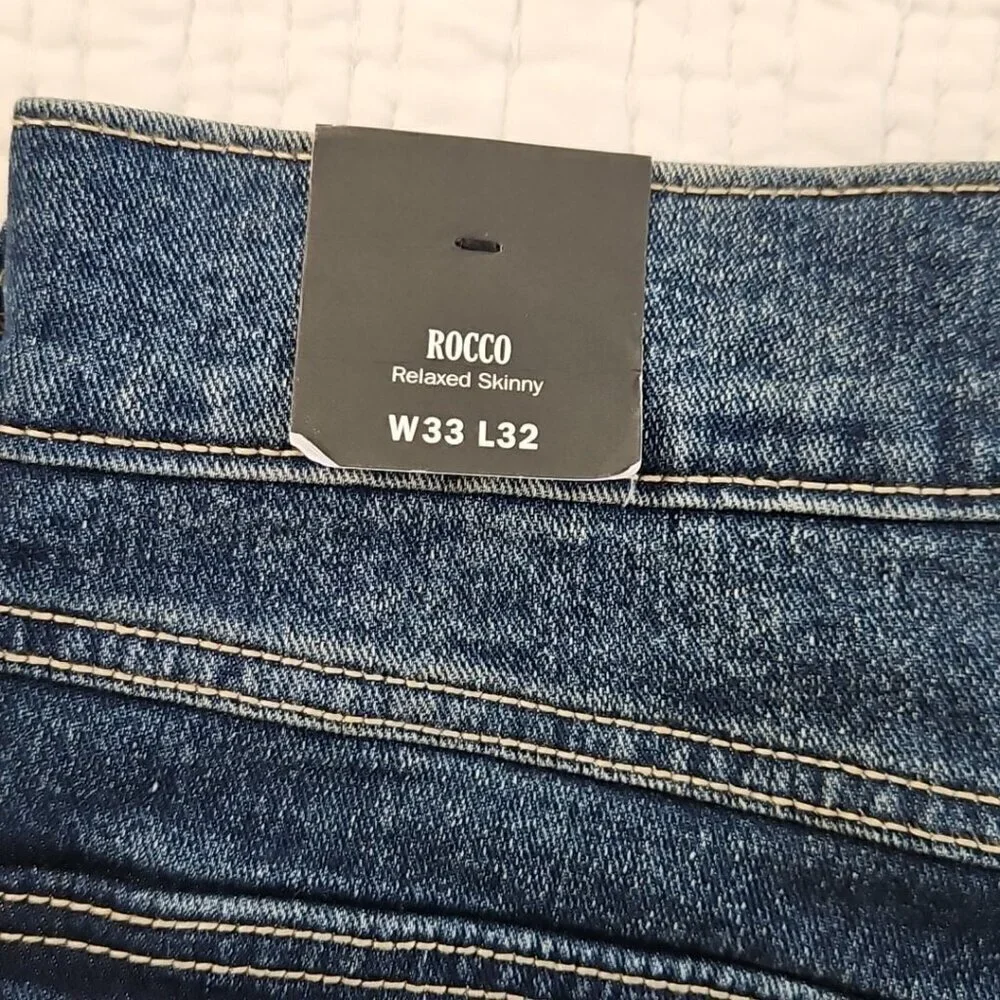 True Religion Rocco Jeans Men's 33x32 NWT Flap Pockets Green Contrast Stitch NEW
